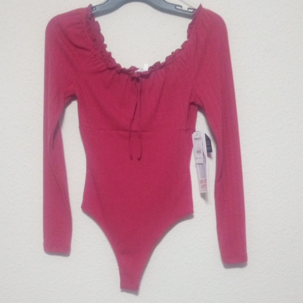 Celebrity Pink Scarlet Long Sleeve Bodysuit